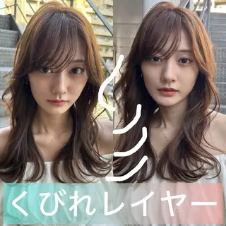 セミロング ブリーチ/バレイヤー ジュ/シャドウルーツのヘアスタイル