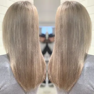 ロング カラー ヘアアレンジ 髪質改善×ハイトーン 中田啄也のヘアスタイル