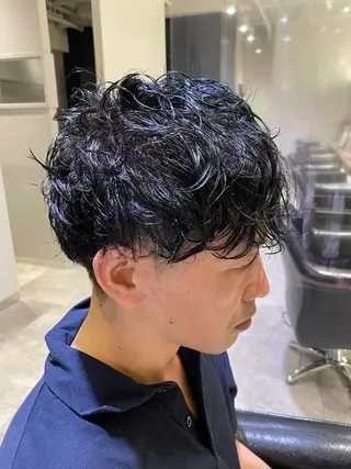 ショート メンズ 上石神井メンズパーマ 飯田徹のヘアスタイル