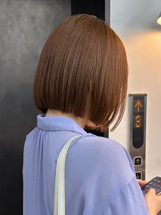 ショート 切りっぱなしボブ/ 小顔ボブNANAのヘアスタイル