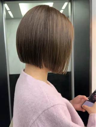 ショート 切りっぱなしボブ/ 小顔ボブNANAのヘアスタイル