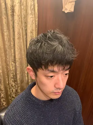 ショート パーマ メンズ ヒロ銀座 バーバーショップ神楽坂所属・ひらお あおとのヘアスタイル