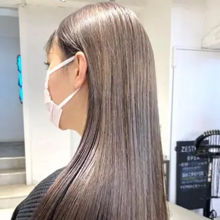 ロング カラー 酸性ストレート・ メンズ 三原 楊子のヘアスタイル