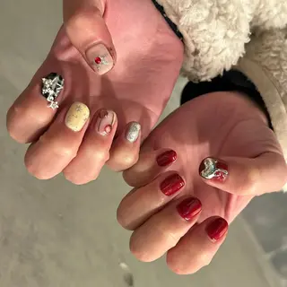 ネイル unwind ┊︎冬っぽネイル🧸のネイルデザイン