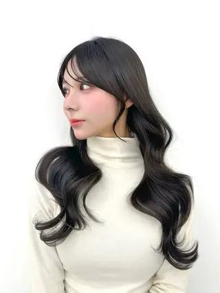 ロング カラー 🇰🇷韓国風くびれ ヘア🇰🇷中村優大のヘアスタイル