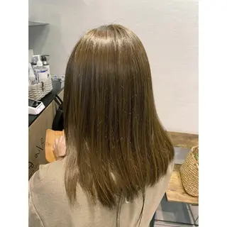 ミディアム カラー ヘアアレンジ 小國 綾かのヘアスタイル