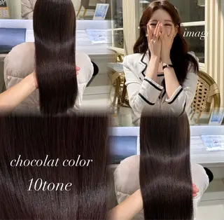 ロング カラー ベージュカラー🤎 酸性縮毛矯正のヘアスタイル