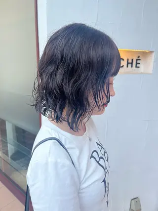 ショート カラー パーマ 平松 由基のヘアスタイル