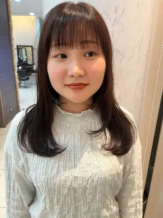 セミロング カラー 田口 なごみのヘアスタイル