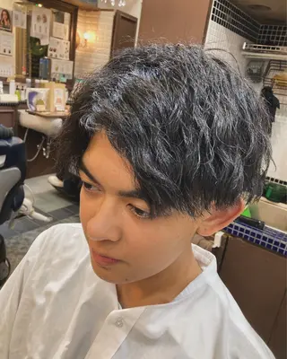 パーマ メンズ ルピナス中田店長 山口大地のヘアスタイル