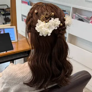 セミロング ハイトーン/ダブル カラー/あやかのヘアスタイル