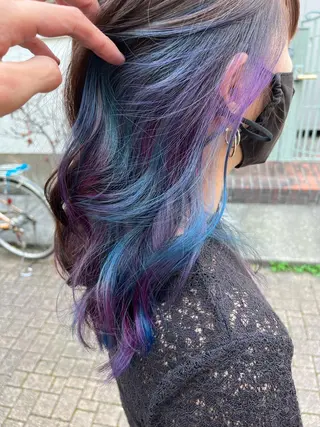 セミロング カラー 原宿サロン代表 デザインカラー伊藤卓のヘアスタイル