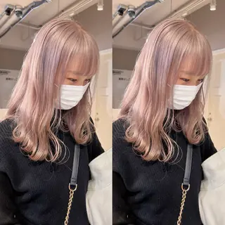 ミディアム カラー レイヤーカット/韓国 艶カラー🪄REN.のヘアスタイル
