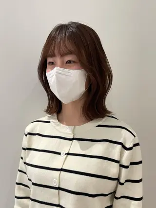 ミディアム カラー ベージュ🤎透明感 カラー🤎anriのヘアスタイル