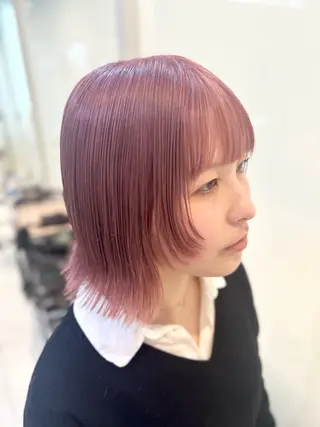 ショート カラー 艶質改善/縮毛矯正 ササキナツミのヘアスタイル