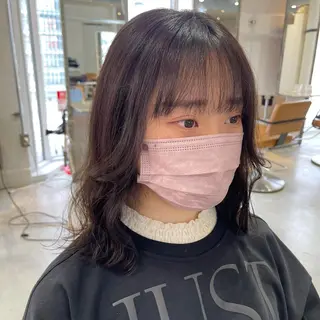 セミロング カラー nameless miichiのヘアスタイル