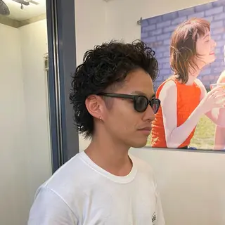 パーマ メンズ ブリーチ/ハイトーン ボブ🐥HIYORIのヘアスタイル