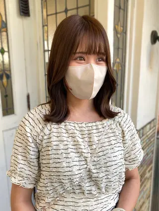 ミディアム 【艶ヘア】 どうまえのヘアスタイル