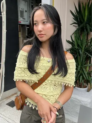 セミロング カラー iru所属・mi kiのヘアスタイル