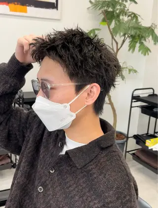 ショート パーマ メンズ メンズパーマ/新潟/ 万代/高橋悠叶のヘアスタイル