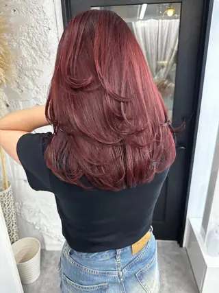 ミディアム カットカラー🩷 五島桜樫のヘアスタイル