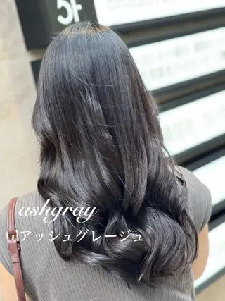 ミディアム カラー 縮毛矯正　野口 恵のヘアスタイル