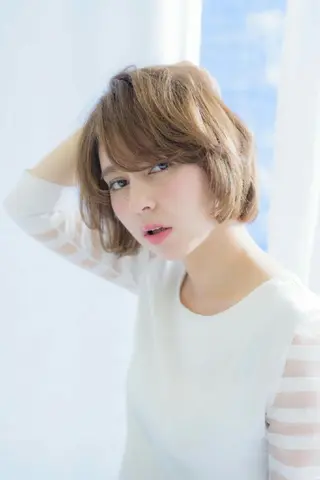 ショート ミディアム カラー パーマ ショート、ボブ 白髪ぼかし高橋潤一のヘアスタイル