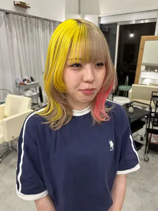 セミロング カラー さあや 【透け感/艶感】のヘアスタイル