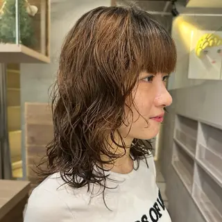 ミディアム パーマ Anti Ours所属・HINA/縮毛矯正 /パーマ/ハイトーンのヘアスタイル