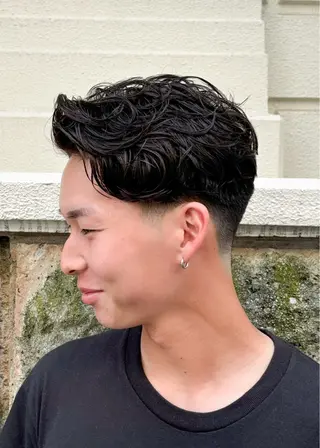 ショート パーマ メンズ DAD　BARBERSHOP所属・三宮メンズカット ヨシイッキのヘアスタイル