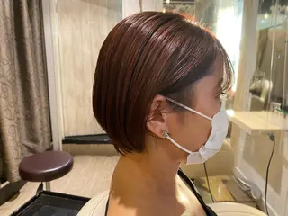 ミディアム 髪質改善/マツパ 垢抜け透明カラー衣笠のヘアスタイル