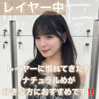 ミディアム カラー ヘアアレンジ 最小顔周り レイヤー特化/こうきのヘアスタイル
