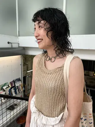 ミディアム パーマ NOUN所属・eri kinjoのヘアスタイル