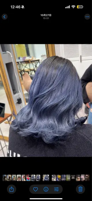 セミロング カラー 💎寒色特化💎 透明感カラーみきのヘアスタイル