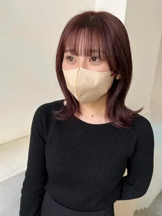 ミディアム カラー 顔周りカット/透明感 カラー✂️MEIのヘアスタイル
