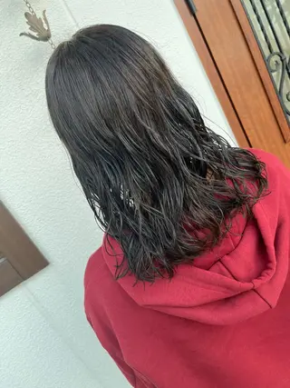ミディアム パーマ 峯 渉人のヘアスタイル