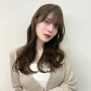 セミロング カラー 韓国𝐇𝐚𝐢𝐫 ♡𝐦𝐚𝐨♡のヘアスタイル