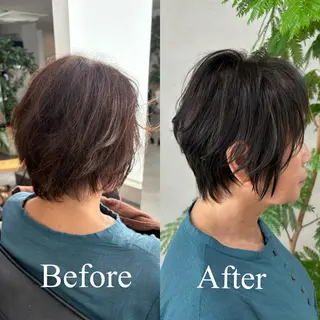 ショート カラー qumu 横浜所属・神永🌿ショート/ ボブ/髪質改善/横浜のヘアスタイル