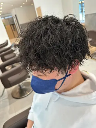 ミディアム パーマ メンズ 💈メンズ特化 美容師サキ💈のヘアスタイル