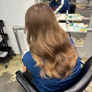 ロング カラー ヘアアレンジ 🎀暖色/ベージュ× ハイトーン💫りののヘアスタイル