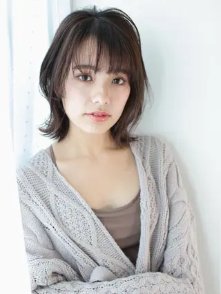 ショート カラー ボブウルフ／ボブ Satsuki【名駅のヘアスタイル