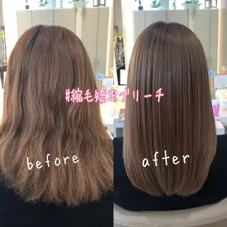 ミディアム パーマ 安井　昴 💫ブリーチ縮毛矯正のヘアスタイル