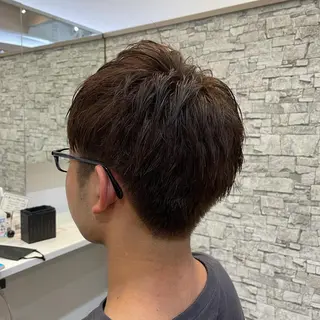 ミディアム カラー メンズ 石崎 直也のヘアスタイル