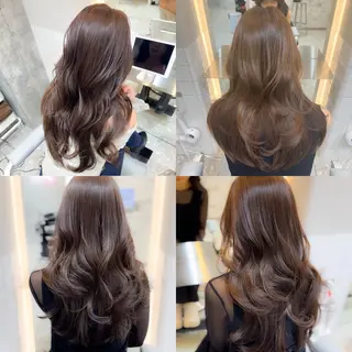 ロング カラー パーマ ヘアアレンジ メンズ キッズ 新宿/小顔レイヤー/ 顔まわり/西慶太朗のヘアスタイル