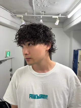 ミディアム パーマ 【メンズ特化】 オオヤチユソラのヘアスタイル