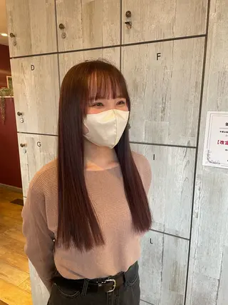 ロング カラー なつき/ 艶カラー/縮毛矯正のヘアスタイル