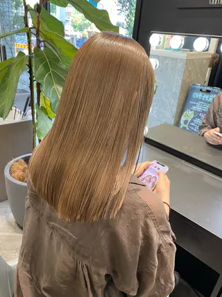 ロング ムトウセイマ/艶髪 /艶ケアWブリーチのヘアスタイル