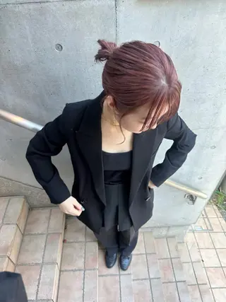 ミディアム カラー 顔まわりカット/艶髪 カラー✨けいとのヘアスタイル