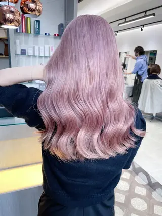 ロング カラー ヘアアレンジ AiM エイム　韓国レイヤーのヘアスタイル