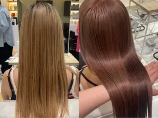 ロング カラー 透明感カラー/ 縮毛矯正/ユイ☆彡のヘアスタイル